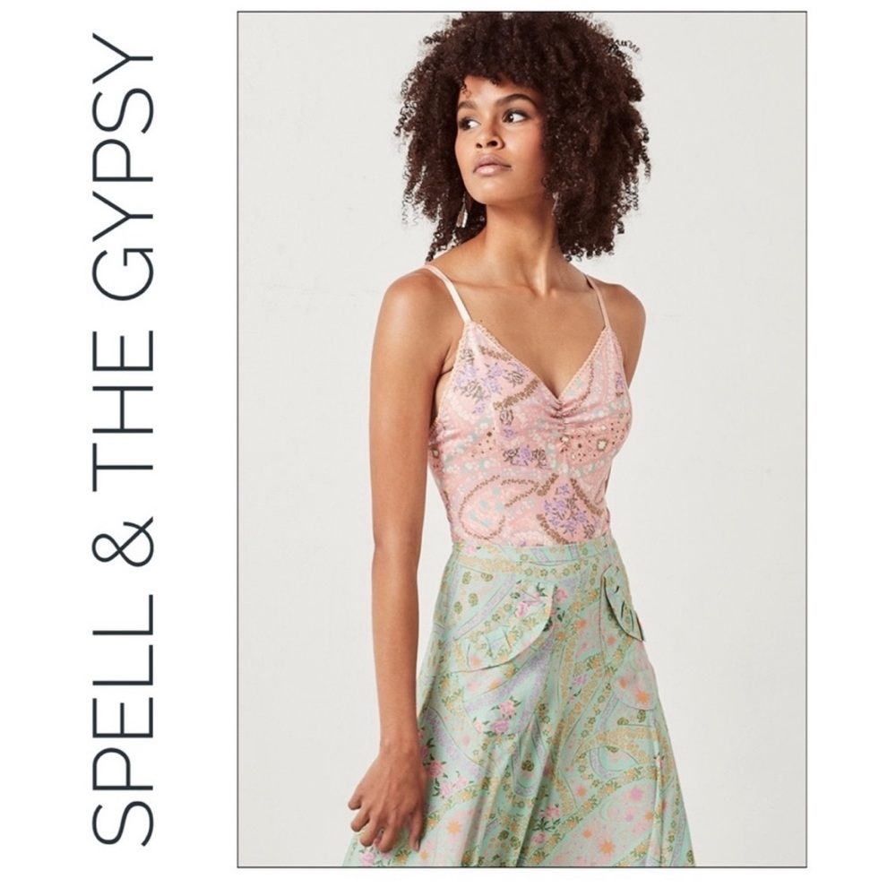 NWT Spell and the Gypsy pink City Lights bodysuit